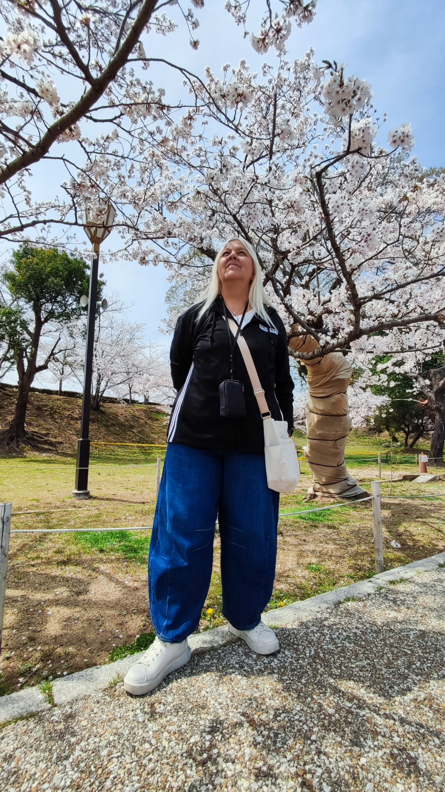 Gaby bajo los cerezos en flor, Japón 2025